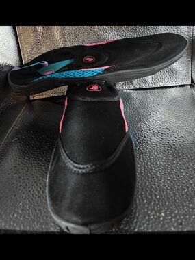 Body Glove Women's Black Slip-On Water Shoes with Pink & Blue Accents